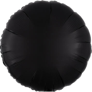 Standard Silk Lustre Black Round Foil Balloon C16 Packaged 43 cm