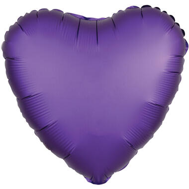 Standard Silk Lustre Purple Heart Foil Balloon C16 Packaged 43 cm