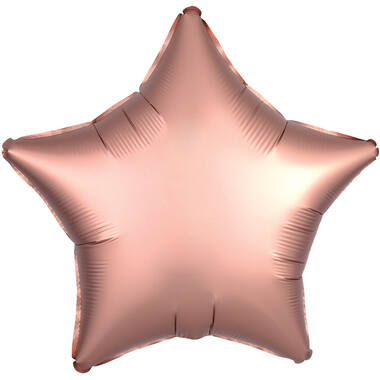 Standard Silk Lustre Rose Copper Star Foil Balloon C16 Packaged 48 cm