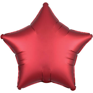 Standard Silk Lustre Dark Red Star Foil Balloon C16 Packaged 48 cm