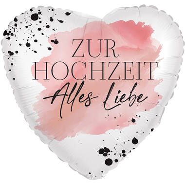 Standard Heart - Zur Hochzeit Alles Liebe - GER Foil Balloon RP40 Packaged 45 cm
