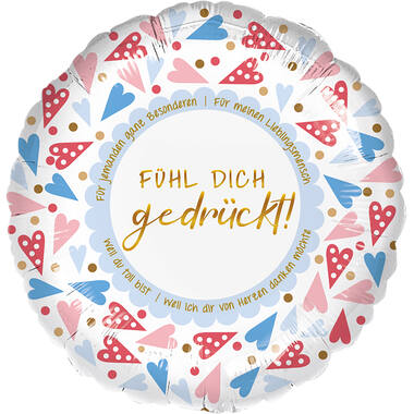 Standard - Fühl dich gedrückt - GER Foli Balloon RP40 Packaged 45 cm