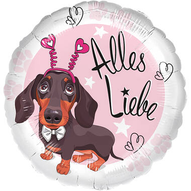 Standard - Dackel Alles Liebe - GER Foil Balloon RP40 Packaged 45 cm