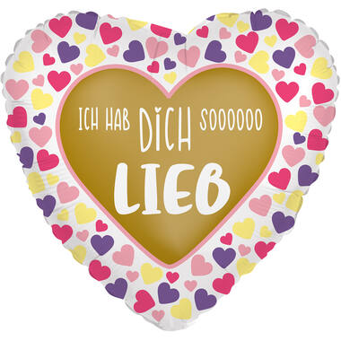 Standard Heart - Ich hab Dich lieb - GER Foil Balloon RP40 Packaged 45 cm
