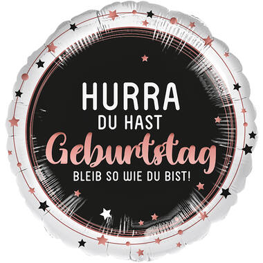 Standard - Hurra Geburtstag - GER Foil Balloon RP40 Packaged 45 cm