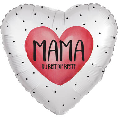 Standard Heart - Beste Mama- GER Foil Balloon RP40 Packaged 45 cm / 18"