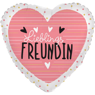 Standard Heart - Lieblingsfreundin - GER Foil Balloon RP40 Packaged 45 cm