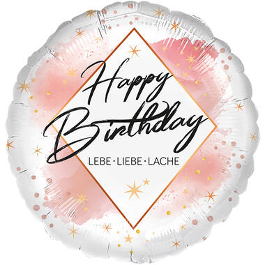 Standard - Birthday Watercolor - GER Foil Balloon RP40 Packaged 45 cm