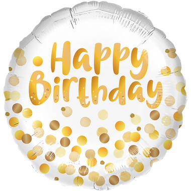 Standard - Golden Birthday Party - ENG Foil Balloon RP40 Packaged 45 cm