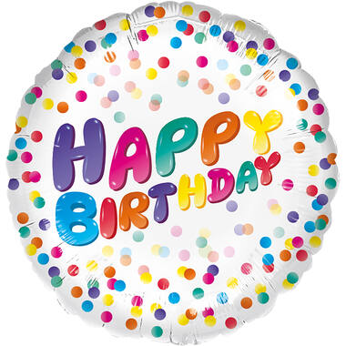 Standard - Happy Birthday Confetti - ENG Foil Balloon RP40 Packaged 45 cm