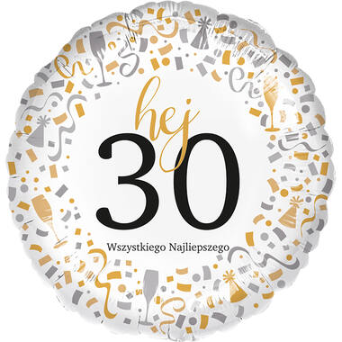 Standard - Hej 30 - POL Foil Balloon RP40 Packaged 45 cm