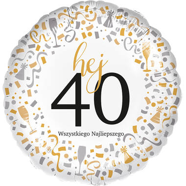 Standard - Hej 40 - POL Foil Balloon RP40 Packaged 45 cm