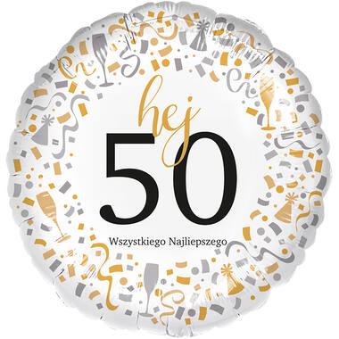 Standard - Hej 50 - POL Foil Balloon RP40 Packaged 45 cm