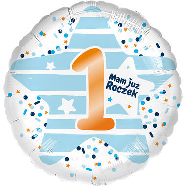 Standard - Mam juz roczek  blue - POL Foil Balloon RP40 Packaged 45 cm