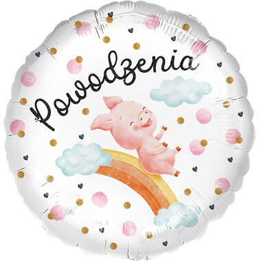Standard - Powodzenia swinia - POL Foil Balloon RP40 Packaged 45 cm