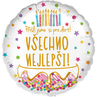 Standard - Narozeninovy dort - CZE Foil Balloon RP40 Packaged 45 cm