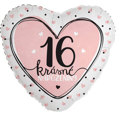 Standard - Krasne narozeniny pink - CZE Foil Balloon RP40 Packaged 45 cm