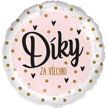 Standard - Diky za vsechno - CZE Foil Balloon RP40 Packaged 45 cm