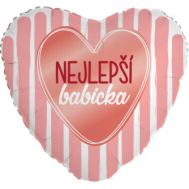 Standard Heart - Nejlepsi babicka - CZE Foil Balloon RP40 Packaged 45 cm