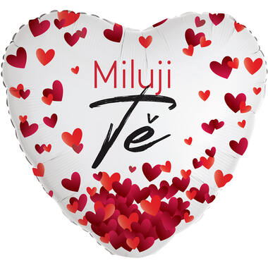 Standard Heart - Miluji te - CZE Foil Balloon RP40 Packaged 45 cm