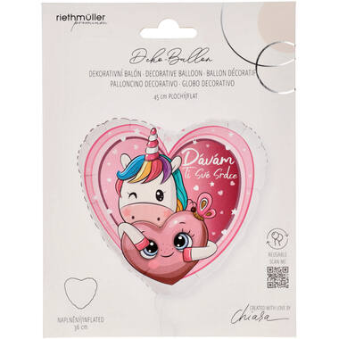 Standard Heart - Davam ti sve srdce - CZE Foil Balloon RP40 Packaged 45 cm