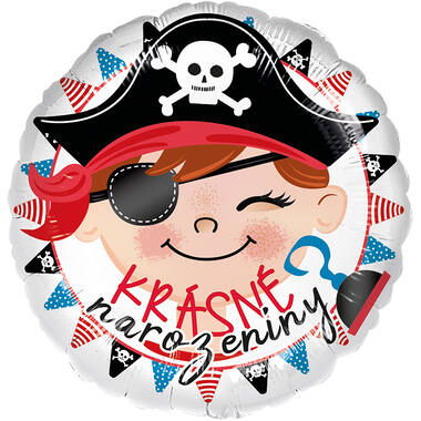 Standard - Krasne narozeniny pirat - CZE Foil Balloon RP40 Packaged 45 cm