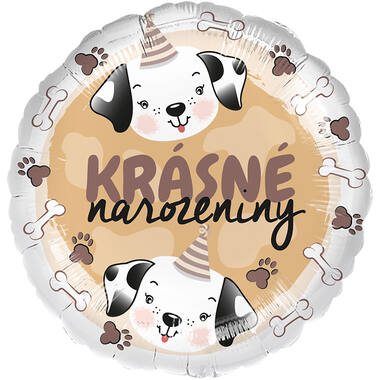 Standard - Krasne narozeniny pes - CZE Foil Balloon RP40 Packaged 45 cm
