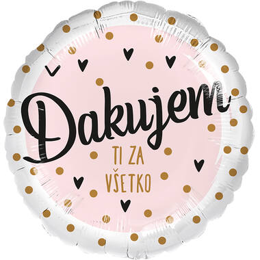 Standard - Dakujem ti za vsetko - SLO Foil Balloon RP40 Packaged 45 cm
