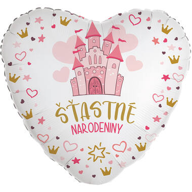 Standard Heart - Narodeniny princeznej - SLO Foil Balloon RP40 Packaged 45 cm