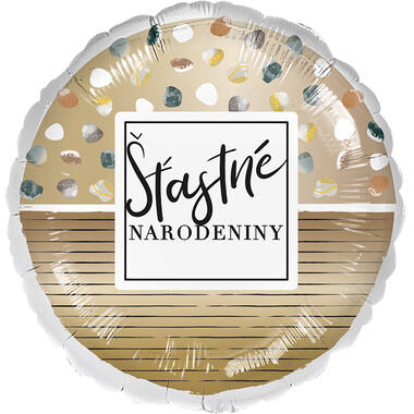 Standard - Narodeniny bodky & pruzky - SLO Foil Balloon RP40 Packaged 45 cm