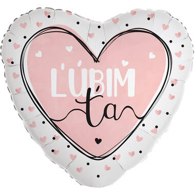 Standard Heart - lubim ta pink - SLO Foil Balloon RP40 Packaged 45 cm