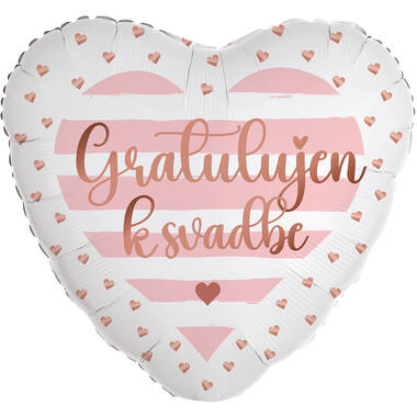 Standard Heart - Gratulujem k svadbe - SLO Foil Balloon RP40 Packaged 45 cm