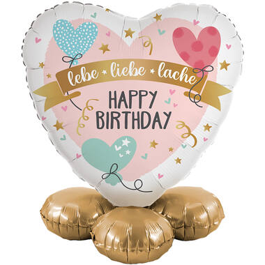Balloon Bouquet - Lebe, Liebe, Lache Happy Birthday - GER Foil Balloon RP40 Packaged 45 cm