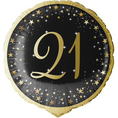 Standard Holographic Starlight Birthday 21 Foil Balloon C55 Packaged 45 cm