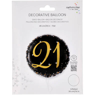 Standard Holographic Starlight Birthday 21 Foil Balloon C55 Packaged 45 cm
