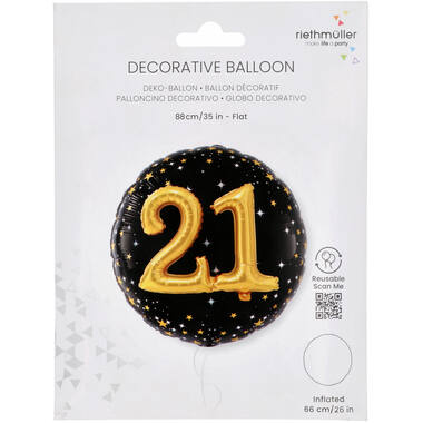 Multi Holographic Starlight Birthday 21 Foil Balloon R75 Packaged 91 cm