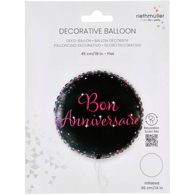 Standard Holographic Starlight Birthday Pink Anniversaire Foil Balloon C55 Packaged 45 cm