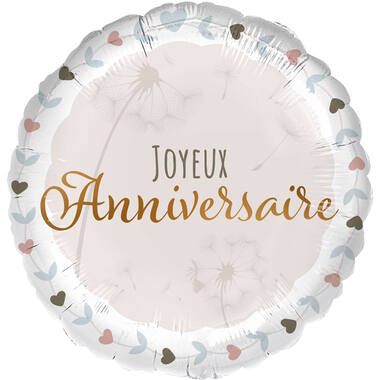 Standard - Joyeux Anniversair Boho - FRE Foil Balloon RP40 Packaged 45 cm