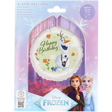 Foil Balloon - Frozen Olaf & Bruni "Happy Birthday" - 45 cm
