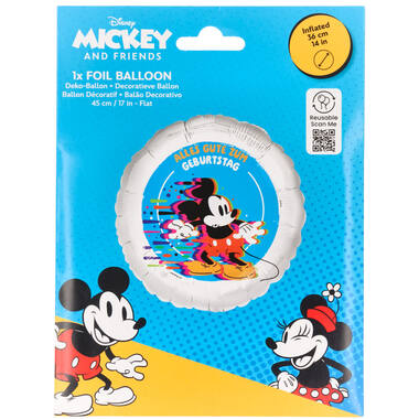 Foil Balloon - Mickey Mouse "ALLES GUTE ZUM GEBURTSTAG" - 45 cm