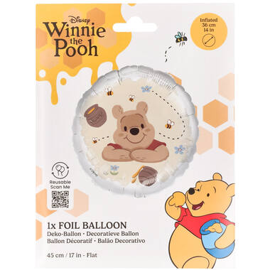 Foil Balloon - Winnie the Pooh with Bees and Honey - 45 cm