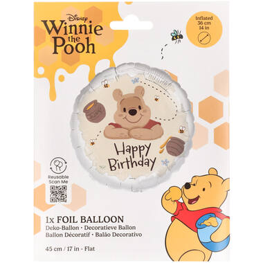 Foil Balloon - Winnie the Pooh "Happy Birthday" - 45 cm