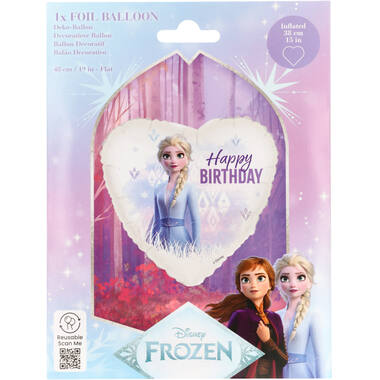 Foil Balloon - Heart Shape - Frozen Elsa "Happy BIRTHDAY" - 45 cm