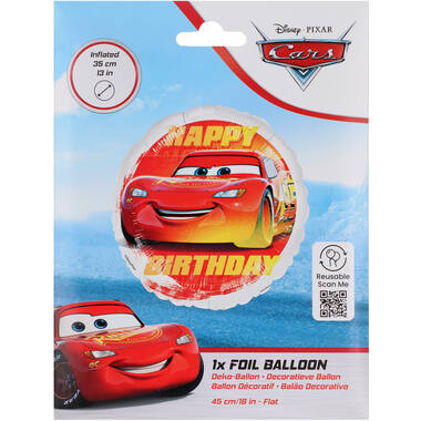 Foil Balloon - Cars "HAPPY BIRTHDAY" - 45 cm