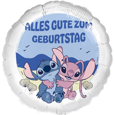 Foil Balloon - Stitch & Angel "ALLES GUTE ZUM GEBURTSTAG" - 45 cm