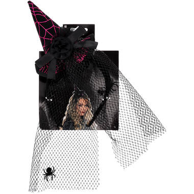 Mini Hat Witch With Headband and Bow One size
