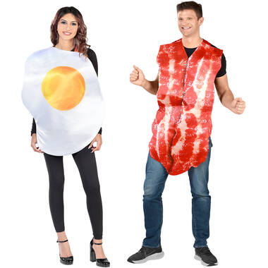 Adult Partner Costume Bacon and Egg Brunch Size M/L