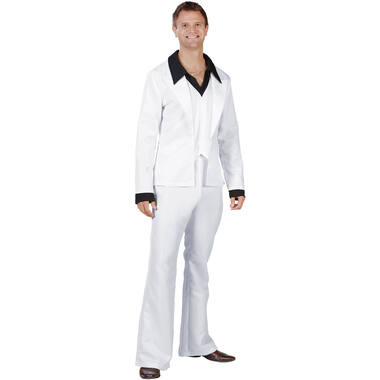 Adult Costume Disco Suit White Size M