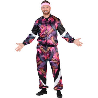 Adult Costume Disco Print Shell Suit Size S