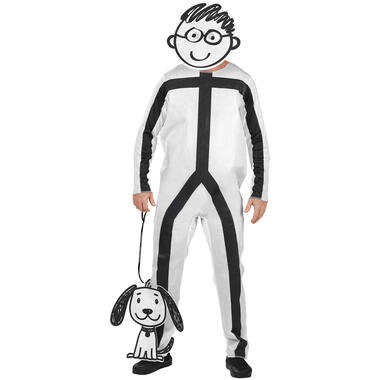 Adult Costume Stick Figure Male Size M/L